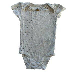 5/$10 | White & Gold Heart SL Bodysuit 💛